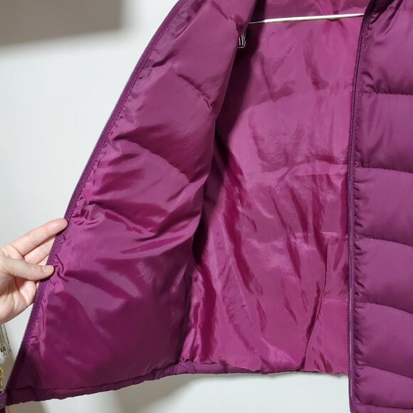 LANDS' END Down Filled Puffer Vest Full Zip Winter Eggplant Purple Women's Small - Picture 7 of 13